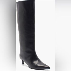 Free People Niki Black Leather Knee Boots 8